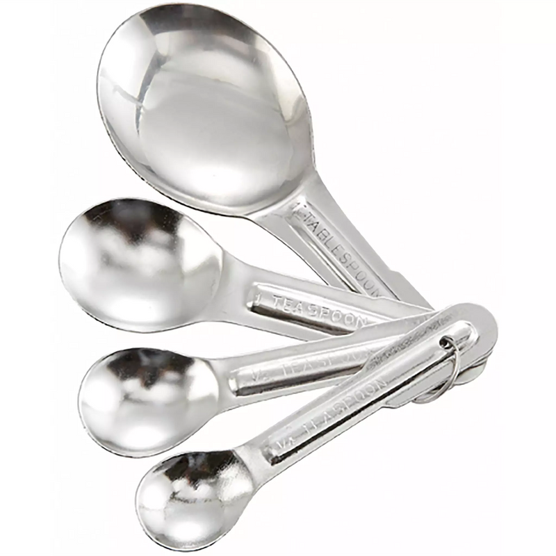 Winco Stainless Steel Economy Measuring Spoon Set (Set of 4)-Phoenix Food Equipment