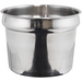 Winco stainless steel insert, wide round soup well insert with rolled rim and tapered sides, large size option