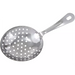 Winco stainless steel julep strainer with perforated round bowl and handle with hanging hole