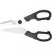 Winco stainless steel kitchen shears with the two blades detached and separated for cleaning