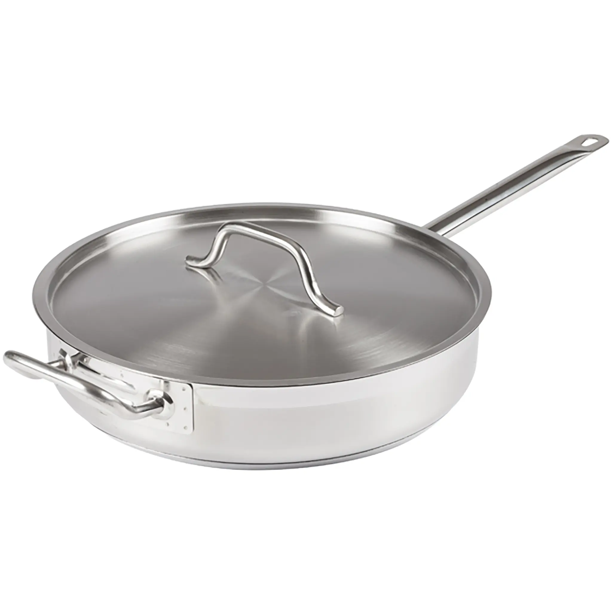 Winco Stainless Steel Sauté Pan With Cover - Various Sizes-Phoenix Food Equipment