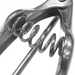 Winco stainless steel squeeze disher portioner, close-up of the coiled spring in the squeeze handle