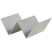 Winco stainless steel taco holder, smallest size with a single wave for two tacos, angled front view