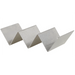 Winco stainless steel taco holder, second size option with a wavy design for three tacos, angled front view