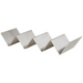 Winco stainless steel taco holder, third size option with a longer wavy design for four tacos, angled view