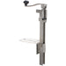 Winco standard steel manual can opener, bench-mounted tabletop opener with crank handle and base plate, front view