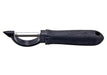 Winco straight peeler with soft grip handle, swivel stainless steel blade and black non-slip handle, first style