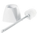 Winco toilet bowl brush and holder, white round-head brush removed from its white plastic holder