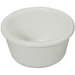Winco white fluted ramekin from a pack of 12, round dish with ribbed outer sides, third size option