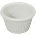 Winco white fluted ramekin from a pack of 12, round dish with ribbed outer sides, first size option