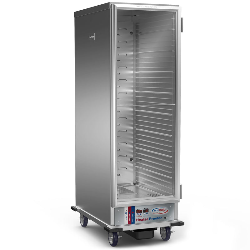Winholt INHPL-1836C-CD insulated full height proofer and heated holding cabinet, aluminum with solid door, angled