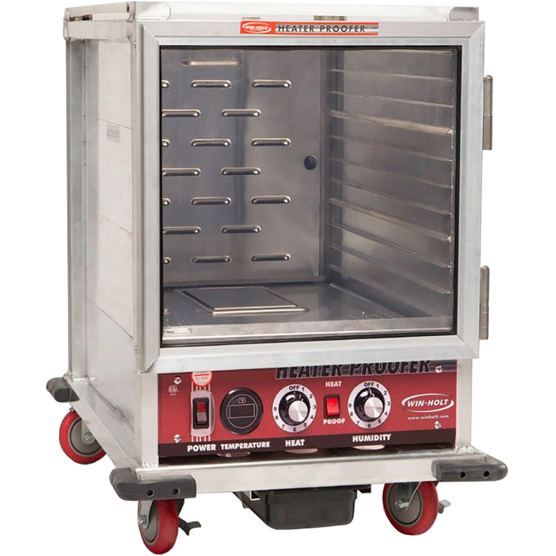 Winholt NHPL-1810HHC under counter proofer and heated holding cabinet with clear door and red control panel