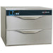 Alto-Shaam 500-2D double warming drawer in stainless steel with two drawers and digital control panel, angled view
